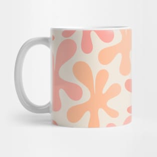 Peach Pink Amoeba Dance Whimsical Pastel Abstract Pattern Mug